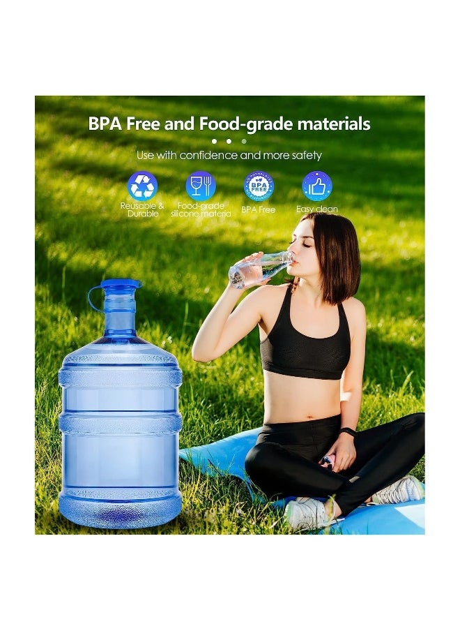 Generic 5 Gallon Water Jug Cap, Reusable Dust Proof Double Sealed Non Spill Silicone Lids, Water Bottle top caps lids Plug Replacement, for Water Dispenser 5 Gallon Water Bottles, 4Pcs  - Image 2
