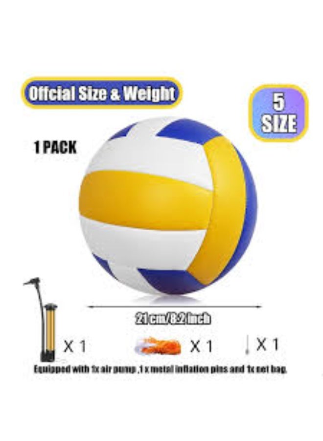 كرة طائرة ناعمة قابلة للنفخ، كرة طائرة ناعمة من جلد البولي يوريثان، كرة طائرة خارجية ناعمة للبالغين، مقاومة للانفجار، خياطة آلية قياسية رقم 5، مناسبة للاستخدام الداخلي، والمنافسات، والتدريب، وكرة الطائرة الشاطئية، كرة طائرة ممتازة - Image 2