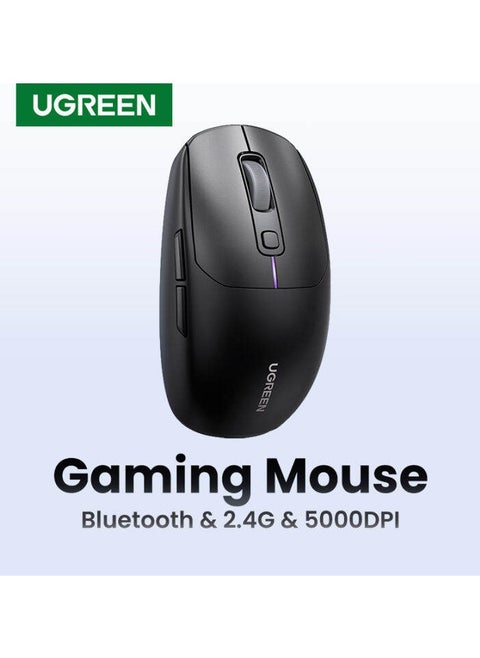 UGREEN Gaming Mouse | 5000 DPI Wired/Wireless Mouse | RGB Backlighting | 2.4G Ergonomic Optical Mouse | Lightweight Rechargeable Bluetooth | 5 Programmable Buttons | Compatible with Laptop, PC, Mac