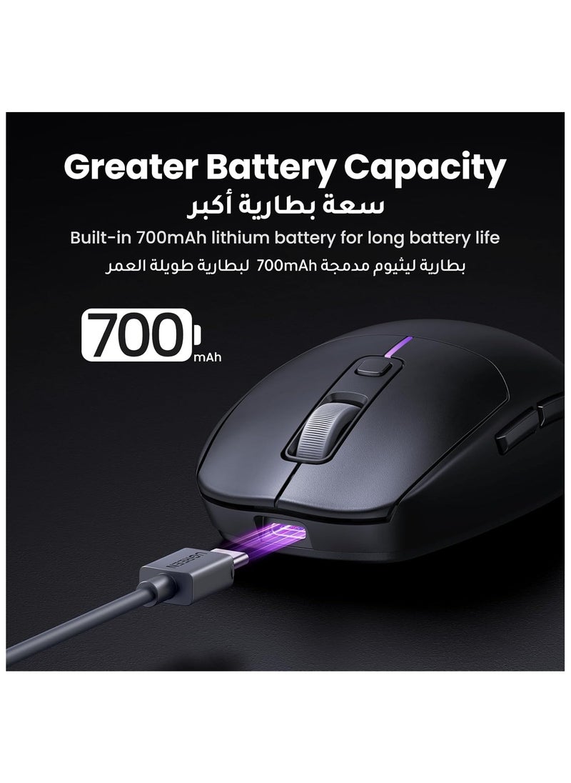 UG - UGREEN Gaming Mouse | 5000 DPI Wired/Wireless Mouse | RGB Backlighting | 2.4G Ergonomic Optical Mouse | Lightweight Rechargeable Bluetooth | 5 Programmable Buttons | Compatible with Laptop, PC, Mac - Image 1