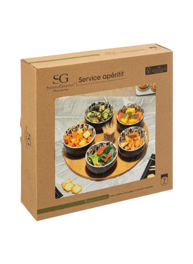 سيكريت دي جورميه طقم مقبلات بتصميم سيراميكي مورد من 7 قطع متعدد الألوان 6 × 28 × 28 سم 194183 - Image 5