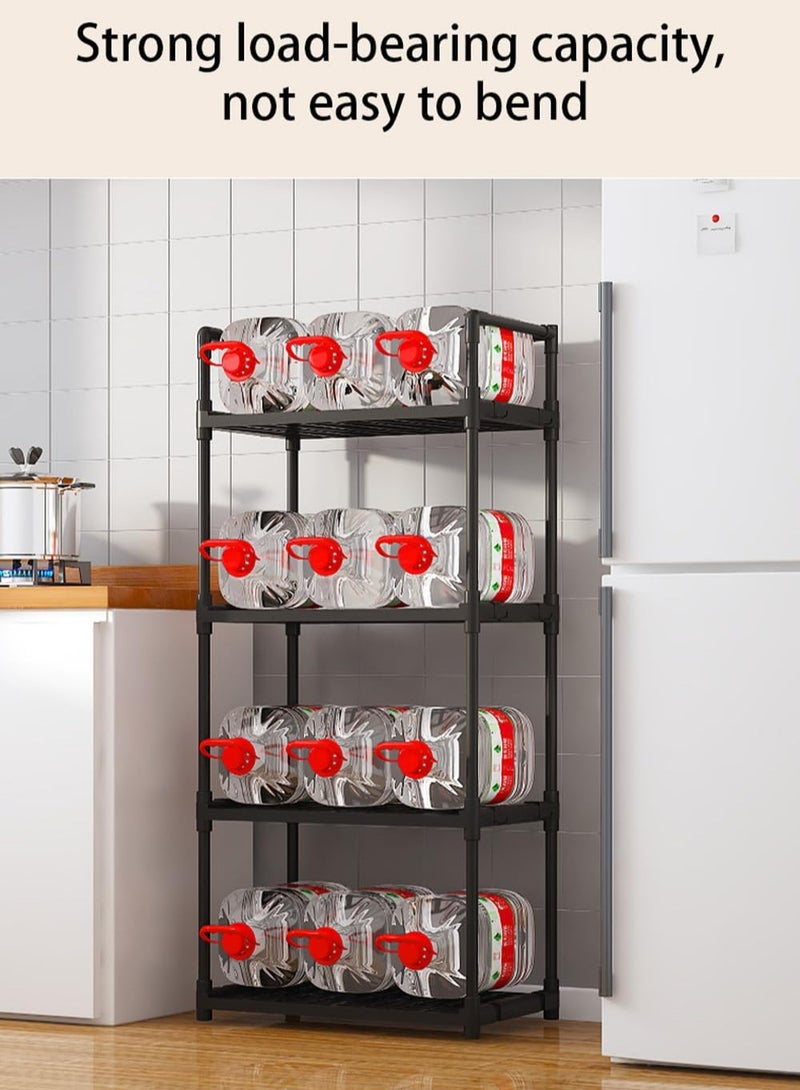 انسجام منظم رفوف تخزين من 5 طبقات للمطبخ والحمام وأرفف المرآب والمنزل والمخزن والخزانة والمكتب ووحدات حامل رفوف متعددة مع خطافات ومقبض ووحدة رفوف للمطبخ ومنظم أرفف تخزين للبرطمانات والزجاجات - Image 3