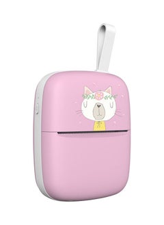 NIBEMINENT Portable Bluetooth Printer With Thermal Paper Pink/White  - Image 1