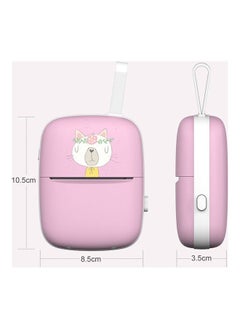 NIBEMINENT Portable Bluetooth Printer With Thermal Paper Pink/White  - Image 3