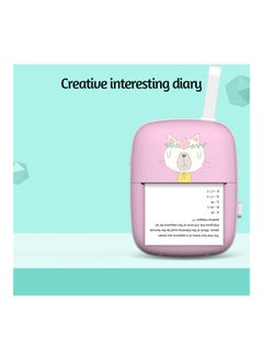 NIBEMINENT Portable Bluetooth Printer With Thermal Paper Pink/White  - Image 2