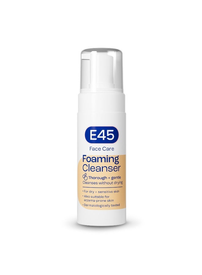 E45 Foaming Face Wash - Daily Cleanser for Dry & Sensitive Skin - Gentle Makeup Remover - Softens Skin & Controls Oil - Skincare for Women & Men, 150ml - Image 2