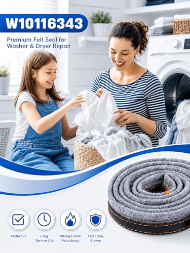FOMIUZY 280114 Dryer Drum Felt Gasket Seal Repair Replacement Kit Fit for Whirlpool Duet Kenmore 110 Elite Maytag Bravos Amana KitchenAid Crosley Replaces PS970088 697694 W10166807 W10116343 W10521118 - Image 3