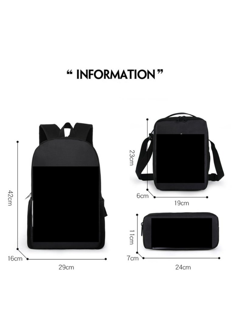 JURASSIC WORLD - New Jurassic Park Dinosaur Three piece Set with Large Capacity Backpack, Student School Bag, Lunch Bag, Pen Bag - Image 1
