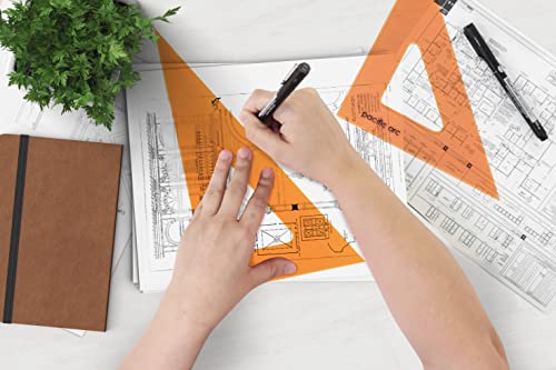 Pacific Arc's Scholastic Triangle - 12 inch - Fluorescent - 45/90 Angle - Polystyrene - Inking Edge - Technical Drawing Tools, Drafting, Architect and Engineering. - Image 5