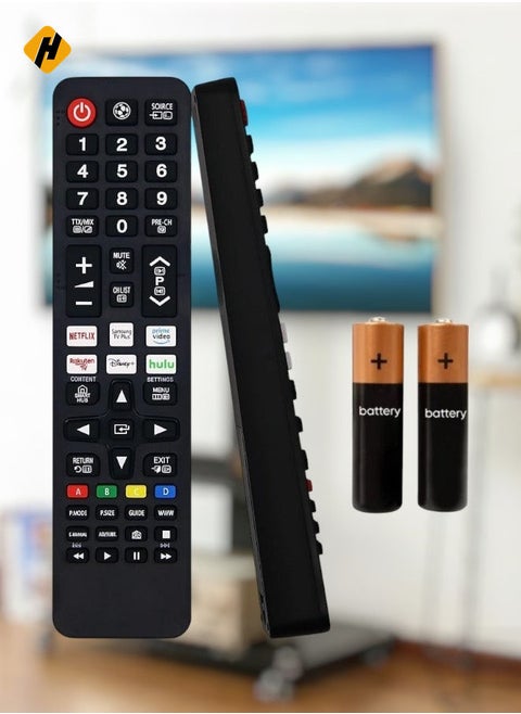 New Replacement Samsung Remote Control with Six Quick Access Buttons for LCD, LED, UHD, QLED TVs – Guaranteed to Work, Three-Year Warranty with Battery