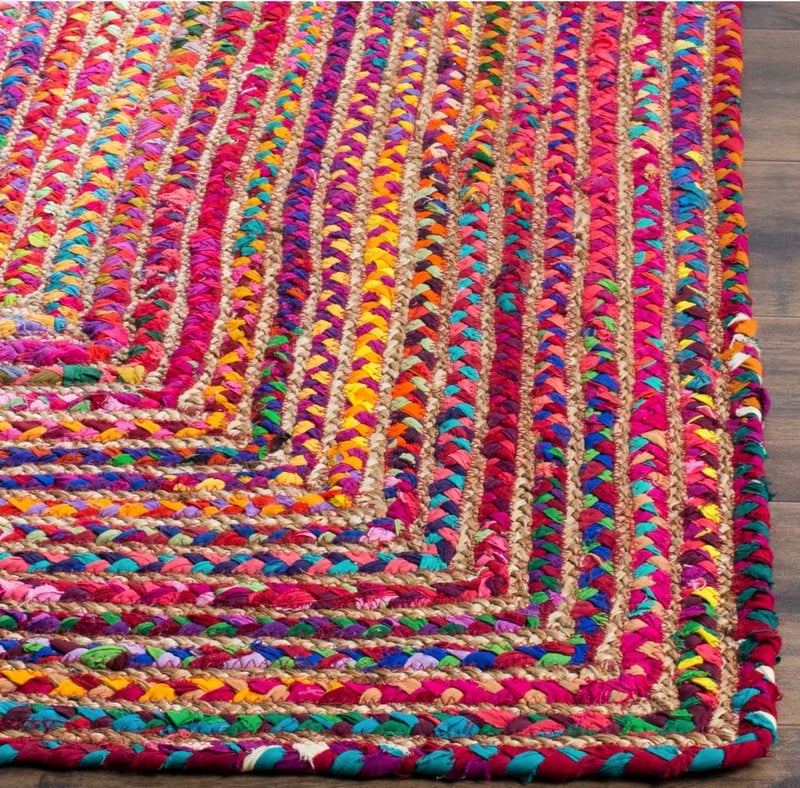 Ayush handloom Ayush handloom Handmade Natural Jute Cotton Natural Fibers FloorDoor Mat Rug Furnish Dcor Striped Rectangular Design Carpet for Bedroom Living Room 6x9 feet  - Image 2