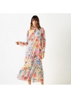 2Xtremz 2Xtremz All-Over Floral Print Dress with Tie-Ups and Volume Sleeves  - Image 3