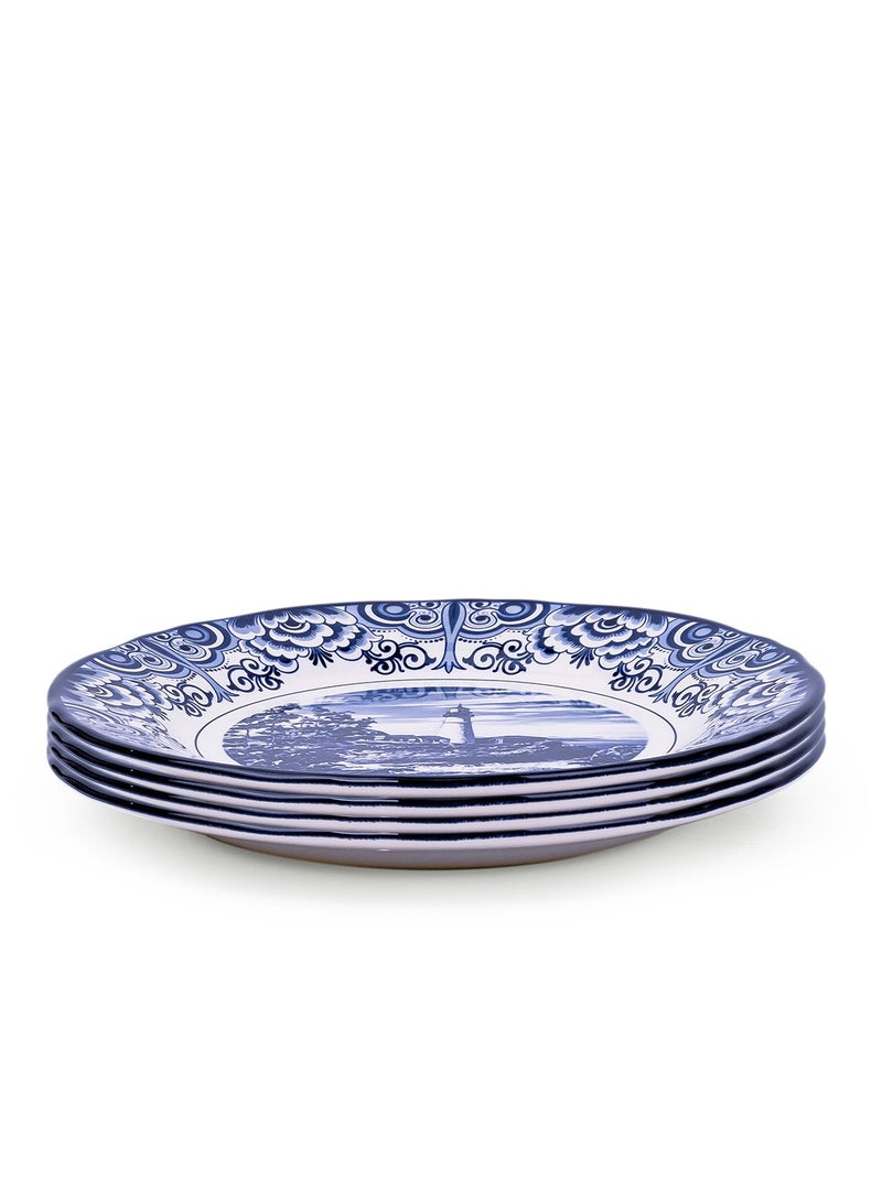 Claytan Lighthouse Blue 8-Inch Ceramic Salad Plate (Set of 4) - Image 1