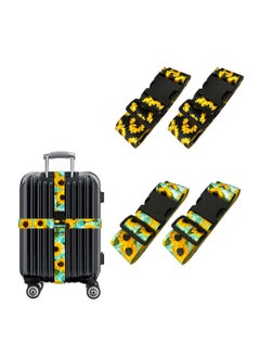 SYOSI Sunflower Luggage Straps, 4Pack Adjustable Suitcase Belts, Luggage Accessories to Secure Bag Cargo Safe Quick-Release  - Image 1