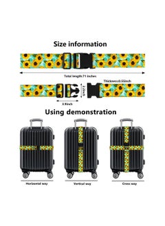 SYOSI Sunflower Luggage Straps, 4Pack Adjustable Suitcase Belts, Luggage Accessories to Secure Bag Cargo Safe Quick-Release  - Image 2