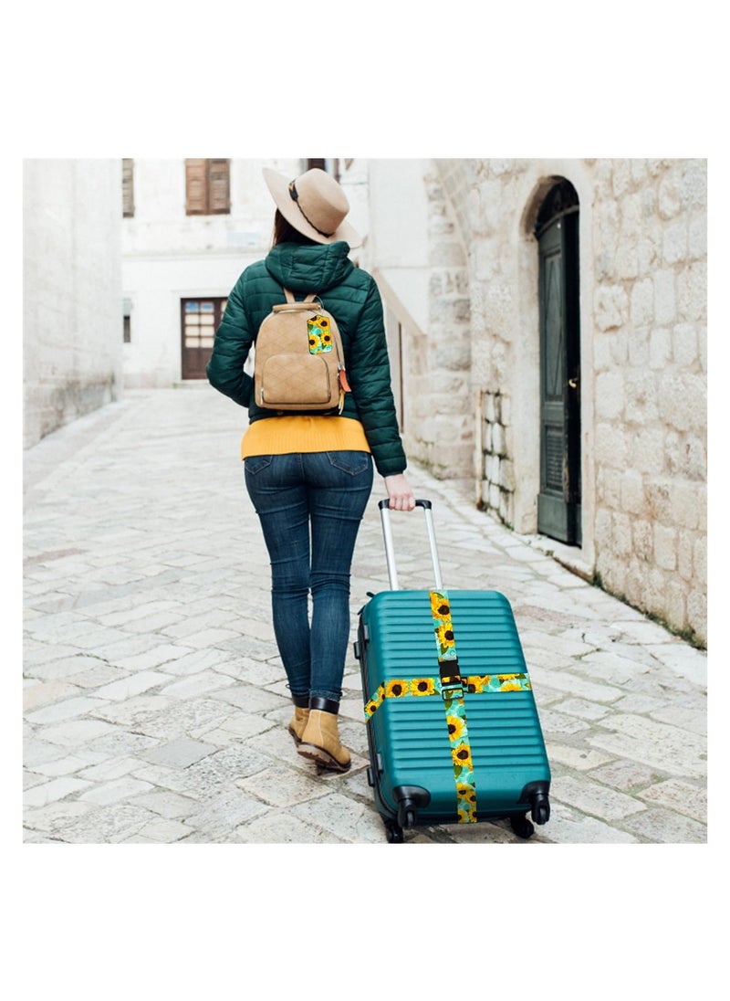 SYOSI Sunflower Luggage Straps, 4Pack Adjustable Suitcase Belts, Luggage Accessories to Secure Bag Cargo Safe Quick-Release  - Image 4