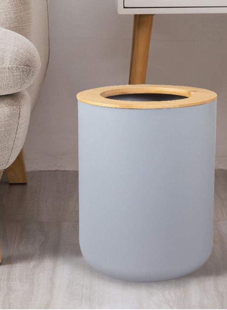 عربست اكسسوارات الحمام مجموعة ، مجموعة حمام 6 قطعة - علبة صابون حامل فرشاة الأسنان - شطف كوب غسل زجاجة القمامة بن فرشاة المرحاض - مناسبة للاستخدام المنزلي المرحاض المرحاض مجموعة ، رمادي - Image 2