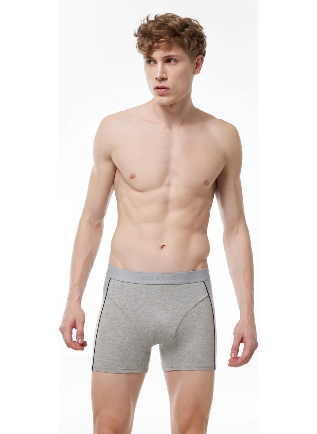 Malabadi Men's Grey Modal Piping Boxer 017