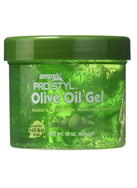 AmPro Pro Styl Protein Styling Gel - Moisturizes and Defines Strands - Helps Protect and Hydrate, Tames and Adds Shine without Weighing Down Tresses - Alcohol and Paraben Free - Olive - 32 oz