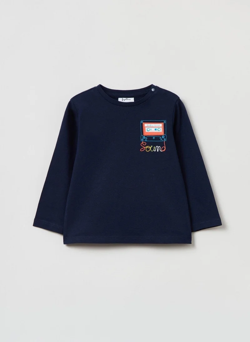 او في اس Ovs Fagottino Long-Sleeved T-Shirt With Stereo Print