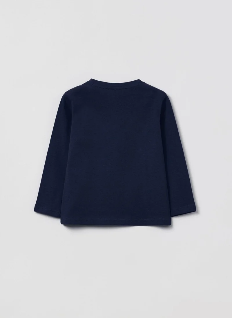 او في اس Ovs Fagottino Long-Sleeved T-Shirt With Stereo Print