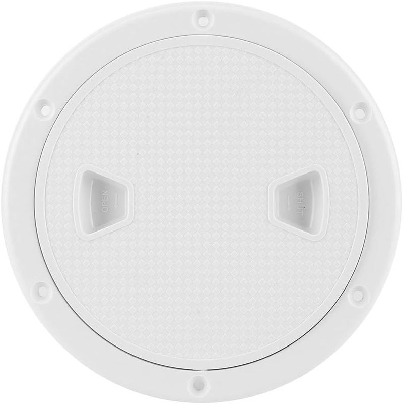 woobles 6" Boat Deck Cover Marine Inspection Hatch Deck Plate Access & Lid Round Non-Slip RV White, Opening Dia : 6" 151mm,External Dia : 7-4/5" 198mm - Image 1