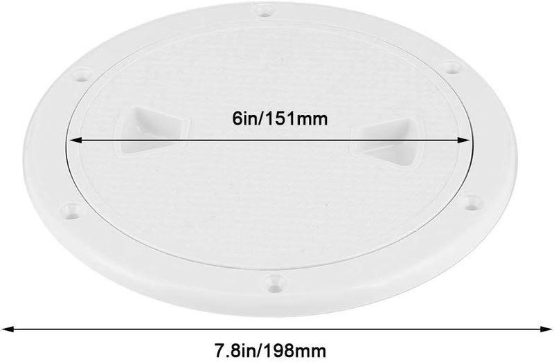 woobles 6" Boat Deck Cover Marine Inspection Hatch Deck Plate Access & Lid Round Non-Slip RV White, Opening Dia : 6" 151mm,External Dia : 7-4/5" 198mm - Image 4