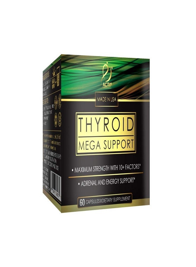 ACTIF Thyroid Mega Support Maximum Strength With 10+ Thyroid Factors Supports Energy Metabolism Adrenal Fatigue & Stress Response Non Gmo 1 Month Supply Made In Usa - Image 2