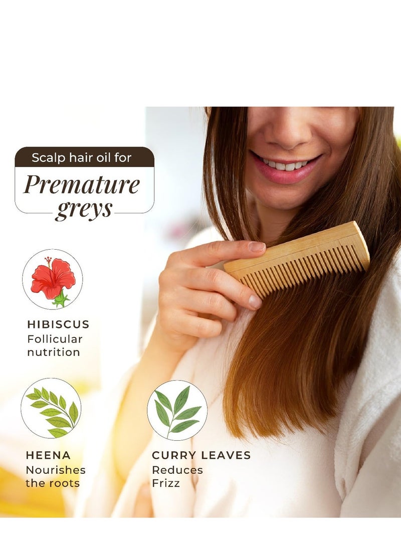 Veda Ayurvedic Cold Pressed Hair Oil | Ayurvedic Jadi Butis Infused Oil | 200ml - Image 3