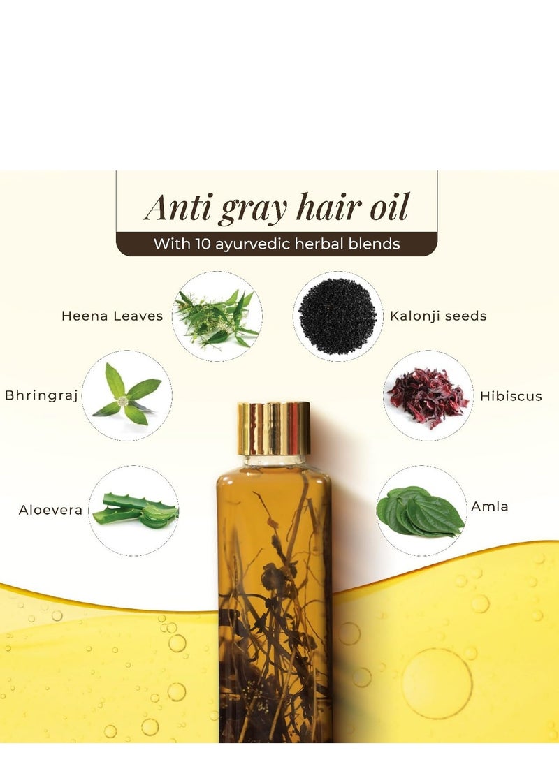 Veda Ayurvedic Cold Pressed Hair Oil | Ayurvedic Jadi Butis Infused Oil | 200ml - Image 2