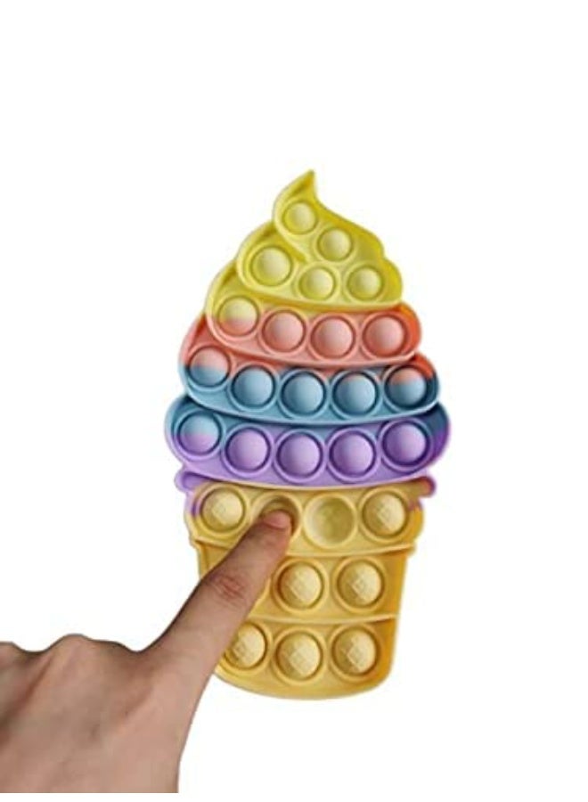 Push Pop It Popsicle Cone Ice Cream, Sensory Silicone Fidget Toys Stress Relief, Autism Anti Anxiety Flexible, Odorless Easy to Play for Elderly, Adults Kids Colorful - Image 2