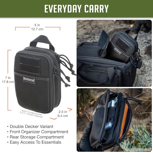 MAXPEDITION DoubleDecker EDC Pocket Organizer 5 x 25 x 7 EDC Pouch Tactical Tool Pouch for Organization MOLLE Accessories for Everyday Carry Black 0247B - Image 3
