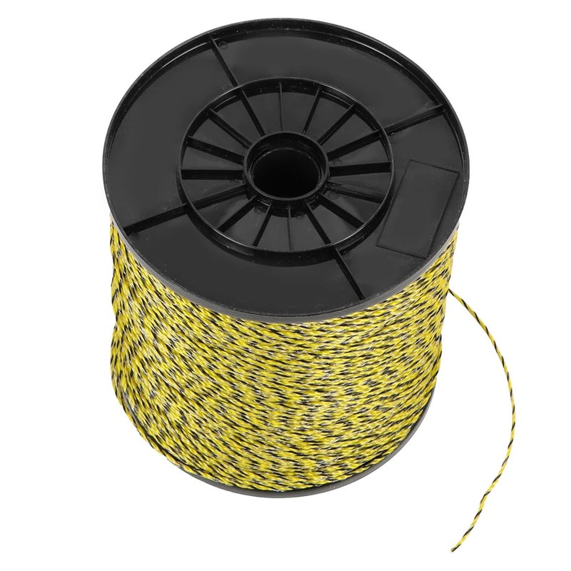 Globally spread simple design WFLNHB Electric Fence Polywire 3500 Feet 1067 Meters, 6 Stainless Steel Strands, 1/8" Diameter Portable Fencing Wire, Yellow and Black Wear resistant - Image 3