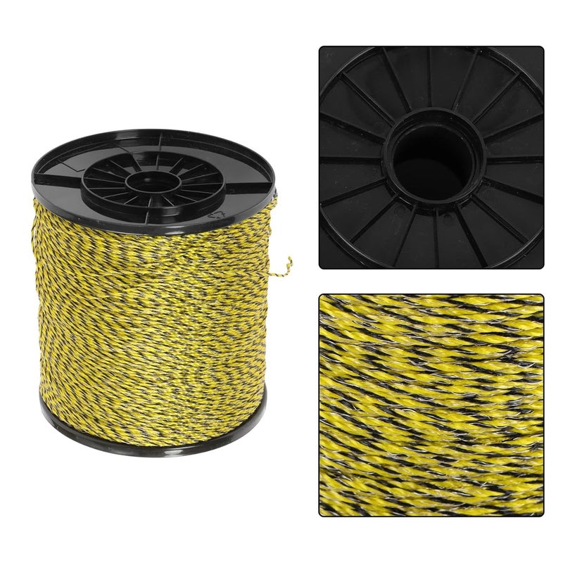 Globally spread simple design WFLNHB Electric Fence Polywire 3500 Feet 1067 Meters, 6 Stainless Steel Strands, 1/8" Diameter Portable Fencing Wire, Yellow and Black Wear resistant - Image 5