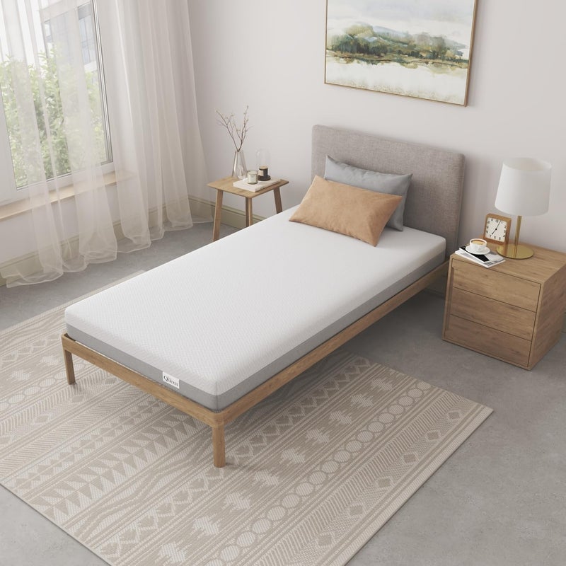 NapQueen 8 Inch Twin Memory Foam Mattress, Medium Feel, CertiPUR-US Certified, Bed in a Box, Breathable Soft Fabric Cover, White - Image 4