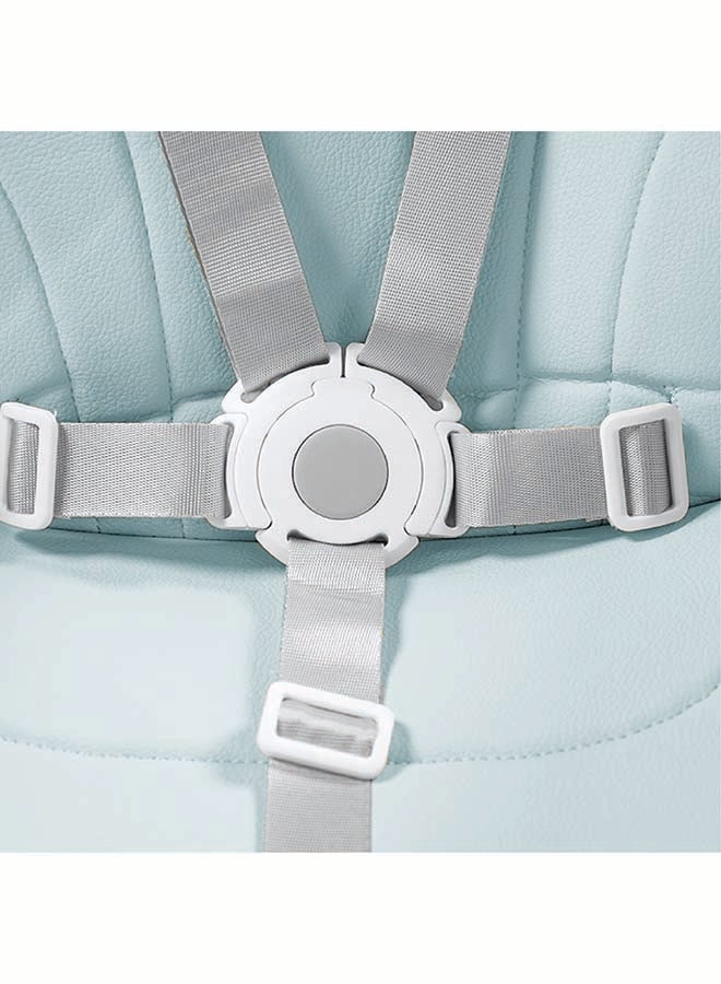 Nurtur Nurtur 2 in 1High chair, adjustable height, wooden finish, with padded cushioning, Detachable Tray, footrest included - Blue  - Image 5