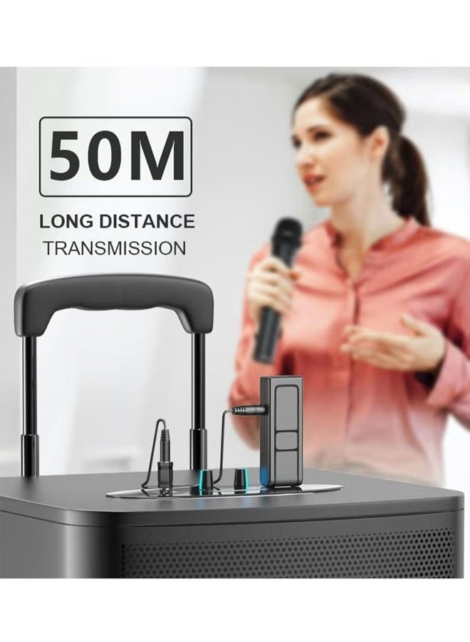 ميكروفون لاسلكي، مكبر صوت محمول باليد متعدد الاستخدامات للكاريوكي، نظام ميكروفون لاسلكي داخلي وخارجي بقوة صوت تزيد عن 110 ديسيبل مع مستقبل USB للغناء والكاريوكي والخطابات وحفلات الزفاف والكنائس - Image 4