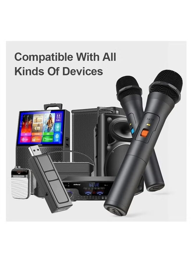 ميكروفون لاسلكي، مكبر صوت محمول باليد متعدد الاستخدامات للكاريوكي، نظام ميكروفون لاسلكي داخلي وخارجي بقوة صوت تزيد عن 110 ديسيبل مع مستقبل USB للغناء والكاريوكي والخطابات وحفلات الزفاف والكنائس - Image 5