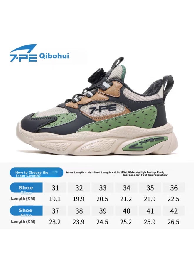 7-pe Boys' Shoes, Spring New Style, Youth Mesh Breathable, Boys' Lightweight Soft-soled Casual Children's Sneakers