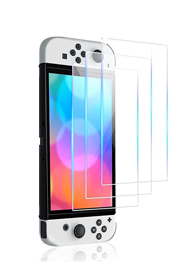 Generic (3 PCS)Compatible with Nintendo Switch OLED Model Screen Protector 7-Inch 2021 Release Tempered Glass Film Anti-scratch  - Image 1