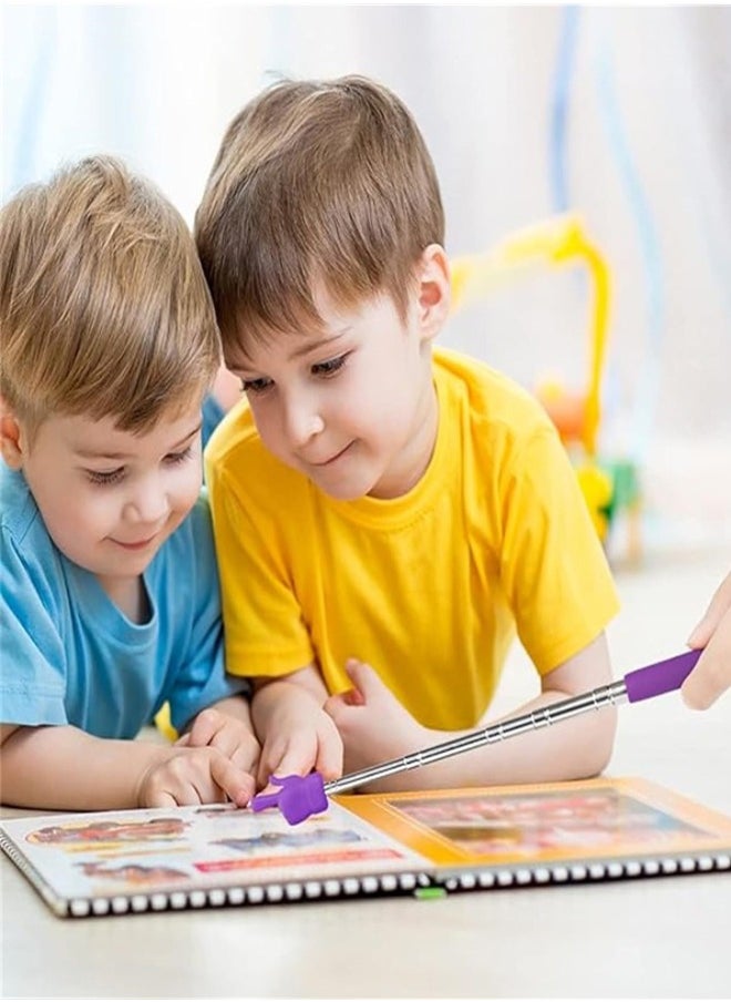 Telescopic Teachers Pointer, 4pcs Extendable Hand Pointer Finger Pointer Stick Pointer Stick Presenter Whiteboard Pointer for Elementary School Kindergarten Teacher, Classroom Supplies