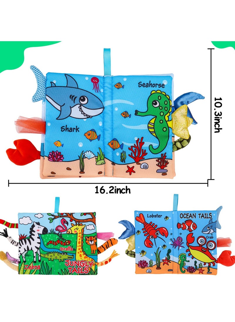 SYOSI - 2 PCS Soft Cloth Baby Books for 0-6 Months, High Contrast Sensory Toys, Crinkle Touch and Feel, Teething, Suitable for Car Seat, Travel, Tummy Time, 6-12 Months Infant Gift - Image 1