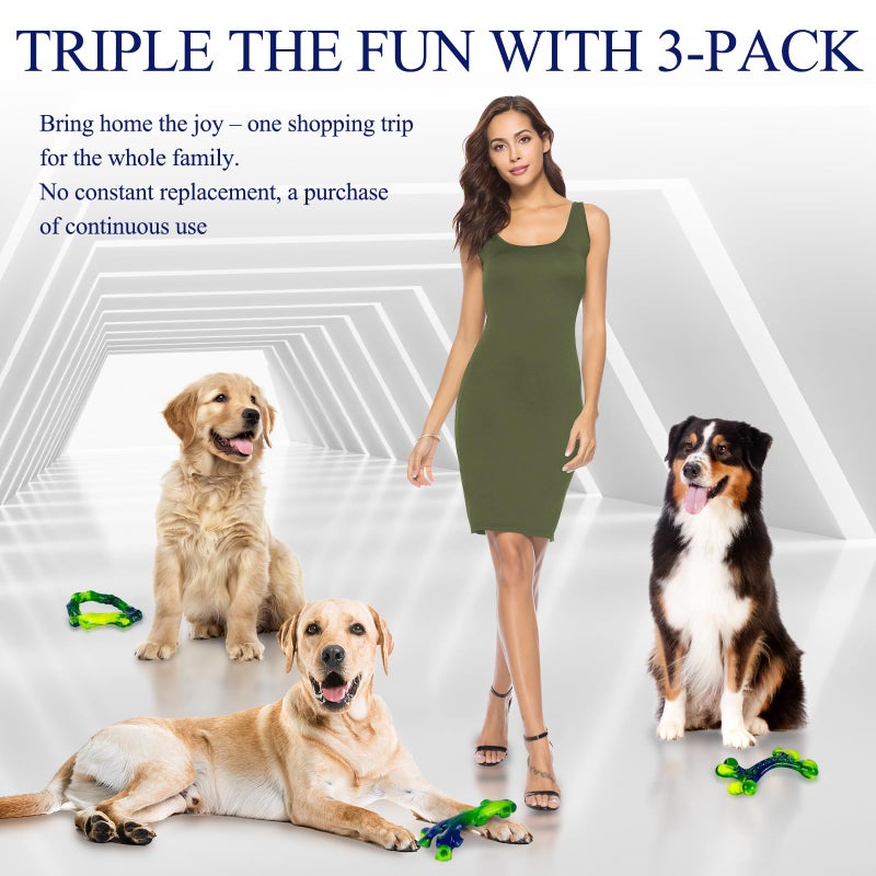 Frienhund 3-Pack Indestructible Nylon Dog Chew Toys for Aggressive Chewers - Long-Lasting Durable Bone-Shaped Toys, Large Breed Dogs, Tough Puppy Teeth Enrichment - Image 3