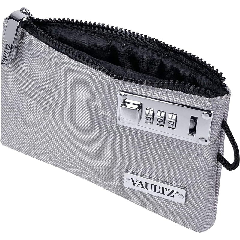 Vaultz Money Bag with Lock - 7 x 10 Inches, Men & Women's Locking Accessories Pouch for Cash, Bank Deposits, Wallet, Medicine, Phone and Credit Cards - Gray - Image 3