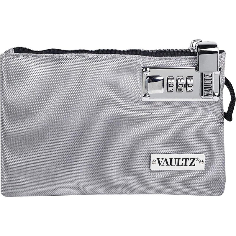 Vaultz Money Bag with Lock - 7 x 10 Inches, Men & Women's Locking Accessories Pouch for Cash, Bank Deposits, Wallet, Medicine, Phone and Credit Cards - Gray - Image 1