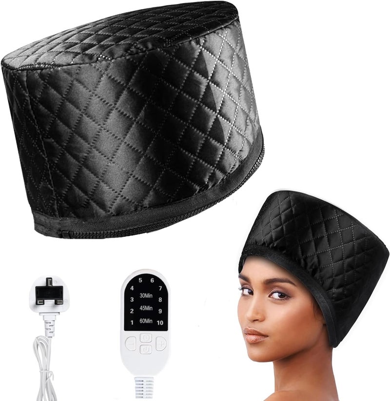Hair Drying Hoods Heat Cap For Deep Conditioning,Yakiter, 10-level,3 Timer Settings,Quick Heating Caps for Home Use,Black - Image 1