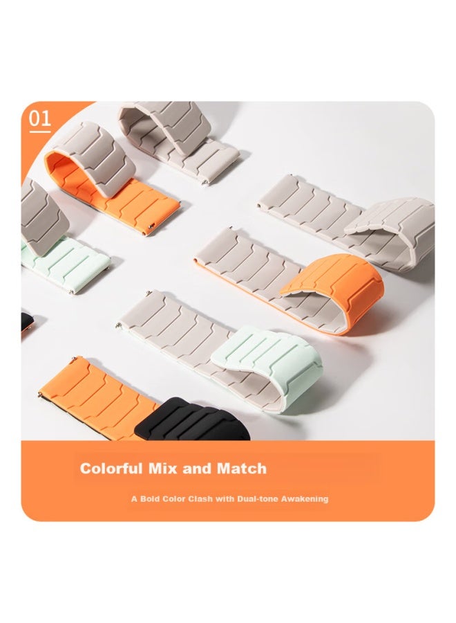 Wei Qiantu Weiqiantu Silicone Magnetic Watch Strap For Huawei Gt5/gt4/gt3 Watch 3/4 Watch Gt4 Armor Warrior Edition, 46/48mm Dial, Starlight With Pink Sand  - Image 5