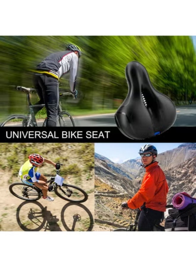 Chabeia Bike Seat Cushion Waterproof Comfort Soft Bicycle Seats Wide Memory Foam Padded E-Bike Saddle for Men Women Universal Mountain Road Bicycle Seat Cover-Black Red - Image 5