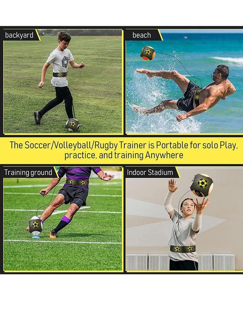 Bukela - Football Kick Trainer, Hands-Free Adjustable Solo Soccer Trainer, Soccer Training Equipment for Kids and Adults, Practice Aid Control Skills Football Training Belt - Image 1