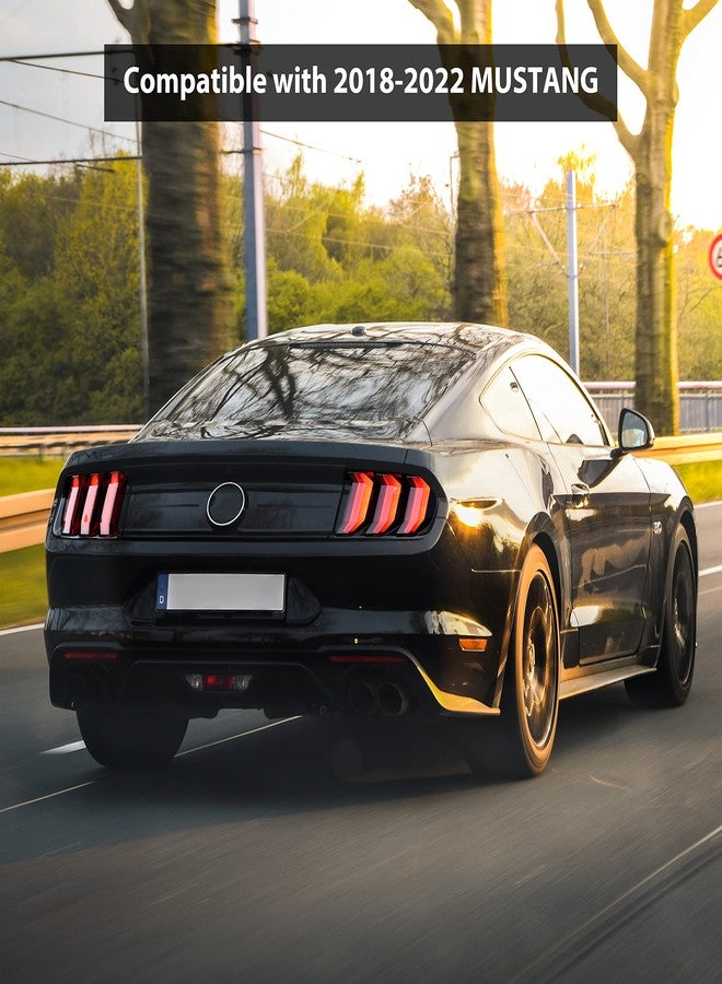 POKIAUTO غطاء مصباح خلفي من بوكي أوتو لسيارة موستانج جي تي موديلات 2018-2022، غطاء حماية لمصباح الإضاءة الخلفية لسيارة فورد موستانج موديلات 2018-2022، 6 قطع، لون أسود دخاني - Image 2